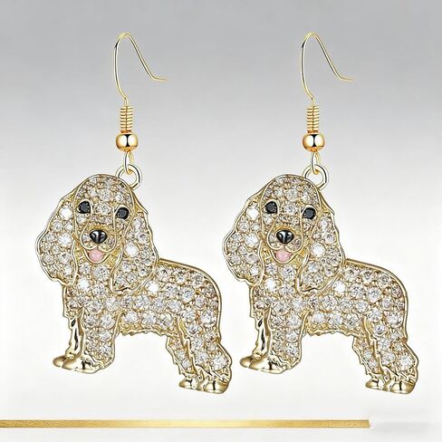 أقراط كريستال على شكل كلب للنساء، أقراط ساحرة للكلاب الأليفة، مجوهرات يومية لمحبي الحيوانات in Kuwait