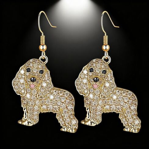 أقراط كريستال على شكل كلب للنساء، أقراط ساحرة للكلاب الأليفة، مجوهرات يومية لمحبي الحيوانات in Kuwait