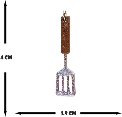Spatula Earrings Silver Plated Fishhooks Yazzle Dazzle Brown Silver BBQ Handmade Handcrafted Cooking Frying Cook in Saudi Arabia