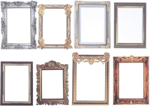 PRETYZOOM 8pcs Removable Peel and Stick Picture Frame Decals, Adhesive Photo Frame Stickers, Vintage Picture Frames and Borders Stickers for Scrapbook, Wall Decoration in Saudi Arabia