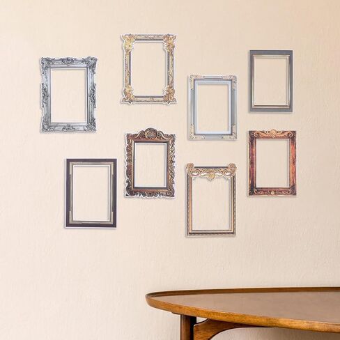 PRETYZOOM 8pcs Removable Peel and Stick Picture Frame Decals, Adhesive Photo Frame Stickers, Vintage Picture Frames and Borders Stickers for Scrapbook, Wall Decoration in Saudi Arabia