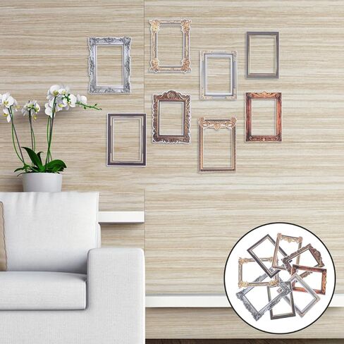 PRETYZOOM 8pcs Removable Peel and Stick Picture Frame Decals, Adhesive Photo Frame Stickers, Vintage Picture Frames and Borders Stickers for Scrapbook, Wall Decoration in Saudi Arabia