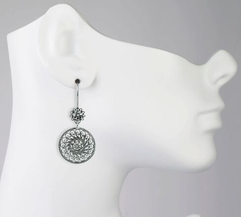 FILIGRANIST 925 Sterling Silver Filigree Art Women Dangle Drop Earrings Collection, Gift Boxed in Kuwait