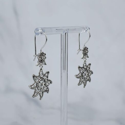 FILIGRANIST 925 Sterling Silver Filigree Art Women Dangle Drop Earrings Collection, Gift Boxed in Kuwait