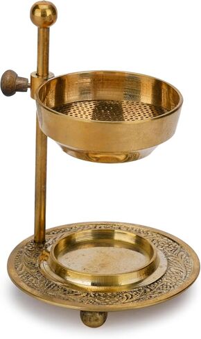 Ajuny Incense Burner Holder Tea Light Candle or Charcoal Resin Heated Beautiful Adjustable Design Golden for Home Decor Fragrance Spiritual Accessories Best Gifts in Saudi Arabia
