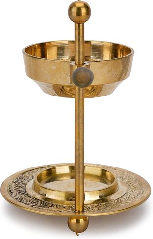 Ajuny Incense Burner Holder Tea Light Candle or Charcoal Resin Heated Beautiful Adjustable Design Golden for Home Decor Fragrance Spiritual Accessories Best Gifts in Saudi Arabia