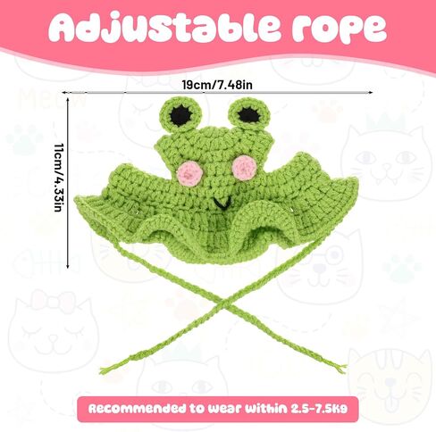 Strawberry Cat Hat, Cotton & Soft Cute Knitted Hats for Cats Birthday Party Christmas Puppy Hat for Small Pets (Red, M) in Kuwait