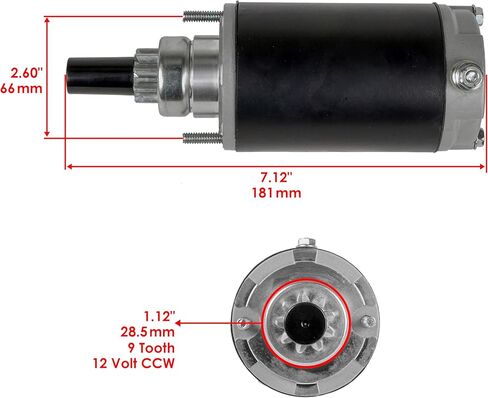 Caltric Starter Compatible with Kohler Kt-17 Kt-19 M-18 Mv-16S Mv-17 Mv-18 Mv-20 All in Saudi Arabia