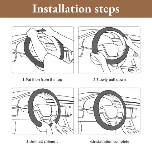 Universal 15in Car Leather Steering Wheel Covers for Men Non-Slip Color Blocked Steering Wheel Cover for Suvs,Vans,Sedans,Car (Black) in Saudi Arabia