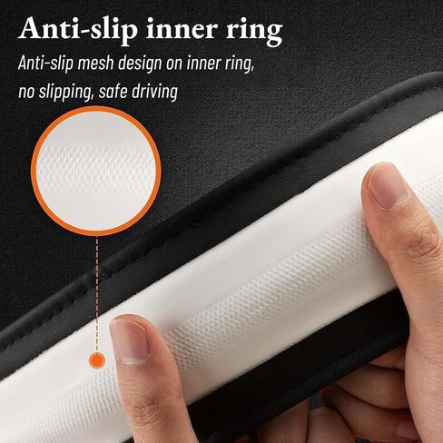 Universal 15in Car Leather Steering Wheel Covers for Men Non-Slip Color Blocked Steering Wheel Cover for Suvs,Vans,Sedans,Car (Black) in Saudi Arabia