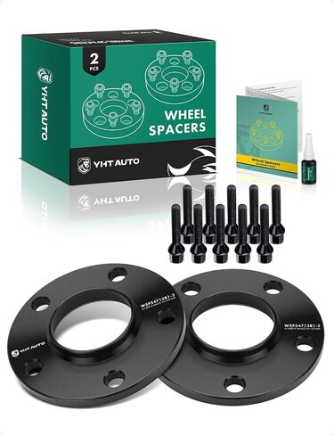 فواصل عجلات YHTAUTO 5x120 30 مم متوافقة مع فواصل إطارات سلسلة BMW 1991-2011 1/3/5/6/7/8/M3/M5/M6/Z3/Z4/Z8 مع مسامير M12x1.5 و12.9 درجة، محور 72.56 مم تتحمل 5 العروة 2 قطعة محول العجلة السوداء in Saudi Arabia