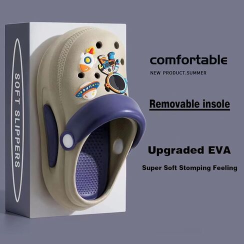 Solaud Little Big Kids قباقيب بنات أولاد أطفال لطيف كرتوني حديقة ماء غير قابل للانزلاق داخلي خارجي مقاوم للماء صنادل شاطئ نعال استحمام ودش in Kuwait