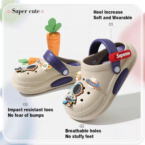 Solaud Little Big Kids قباقيب بنات أولاد أطفال لطيف كرتوني حديقة ماء غير قابل للانزلاق داخلي خارجي مقاوم للماء صنادل شاطئ نعال استحمام ودش in Kuwait