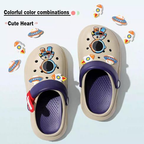 Solaud Little Big Kids قباقيب بنات أولاد أطفال لطيف كرتوني حديقة ماء غير قابل للانزلاق داخلي خارجي مقاوم للماء صنادل شاطئ نعال استحمام ودش in Kuwait