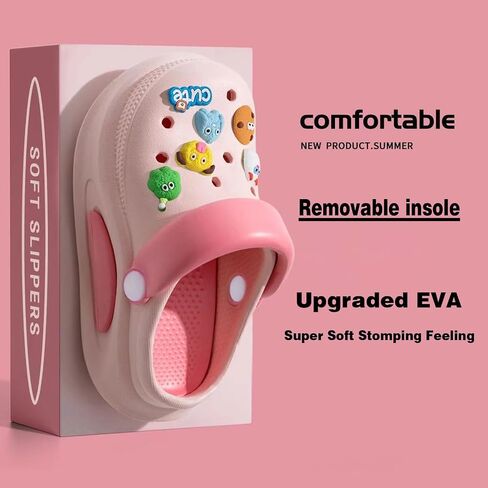 Solaud Little Big Kids Clogs Girls Boys Children Cute Cartoon Garden Water Non-Slip Slides Indoor Outdoor Waterproof Beach Sandals Bathing Shower Slippers in Saudi Arabia