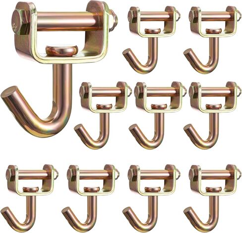 LEIFIDE 10 Pcs 2" Swivel J Tow Hooks, Ratchet Straps Finger J-Hooks Idler Fitting with 2" Slot for Car Hauler Straps Tie Down Cargo in Trucks, Trailers in Saudi Arabia