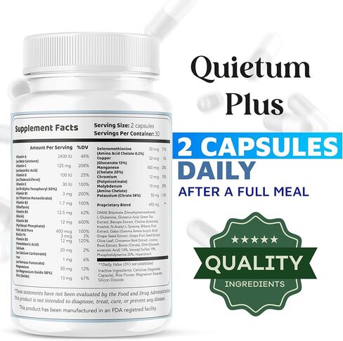 (عبوتان) Quietum Plus - تركيبة المكملات المتقدمة الرسمية Quietum Plus، مراجعات Quietum Plus الأصلية، تركيبة QuietumPlus الطبيعية المتقدمة بالكامل للأذن الصحية، 120 كبسولة لمدة شهرين in Kuwait