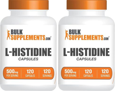 BulkSupplements.com كبسولات L-Histidine - كقاعدة L-Histidine، مكمل الهيستيدين - الأحماض الأمينية الأساسية وخالية من الغلوتين، كبسولة واحدة لكل وجبة، 120 كبسولة (عبوة من 1) in Saudi Arabia