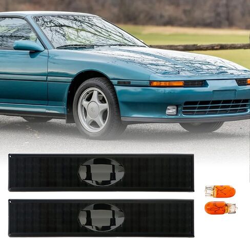 USR 87-88 Mk3 Supra Bumper Signaling Lamp - Clear Front Turn Signal Lights Set (Left + Right) Compatible with 1987-1988 Toyota Supra Mk.III MA70 Chassis (JDM Style All Clear Lens, Plug and Play) in Saudi Arabia