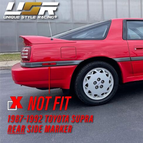 USR 87-88 Mk3 Supra Bumper Signaling Lamp - Clear Front Turn Signal Lights Set (Left + Right) Compatible with 1987-1988 Toyota Supra Mk.III MA70 Chassis (JDM Style All Clear Lens, Plug and Play) in Saudi Arabia