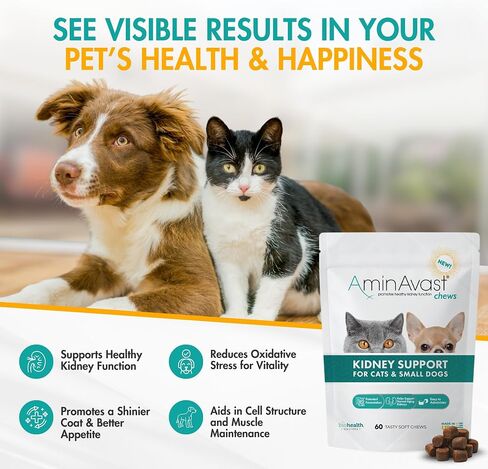 AminAvast Dog Kidney Supplement - Supports Natural Kidney Function - Promotes Health & Vitality of Aging Kidneys - Pet-Friendly, 1000mg (60 Chews) in Kuwait