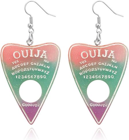 Goth Ouija Board Planchette الأقراط الشرير الثلاثي القمر آلهة عين الشر العثة الأقراط الساحرة القوطية الويكا تتدلى الأقراط المتدلية للنساء المجوهرات القوطية in Kuwait