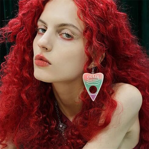 Goth Ouija Board Planchette الأقراط الشرير الثلاثي القمر آلهة عين الشر العثة الأقراط الساحرة القوطية الويكا تتدلى الأقراط المتدلية للنساء المجوهرات القوطية in Kuwait
