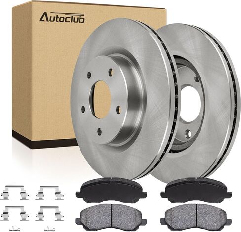 مجموعة فرامل أمامية من AUTOCLUB، لـ 2011 2012 2013 2014 Chrysler 200 مجموعة وسادات الفرامل والدوارات، 2007 2008 2009 2010 Sebring، لسيارة Jeep Compass Patriot Dodge Avenger Caliber، استبدال الفرامل، أمامي 11.57 بوصة in Kuwait