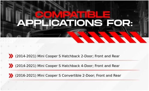 R1 Concepts Front and Rear Brake Kit For 2014-2021 Mini Cooper| Drilled Slotted Brake Rotors| Ceramic Brake Pads and Rotors Kit| Hardware included in Saudi Arabia