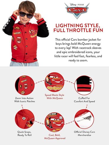 Disney Cars Boys Jacket, Lightning McQueen Jacket, Lightning McQueen Bomber Jackets For Boys in Saudi Arabia