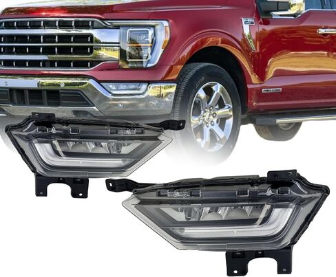 مجموعة مصابيح الضباب متوافقة مع FORD F-150 King Ranch، F-150 Lariat، F-150 Platinum، F-150 Limited 2021 2022 2023 أمريكا الشمالية مبنية على الجانب الأيسر/السائق مع مصابيح LED متوافقة مع DOT/SAE in Kuwait