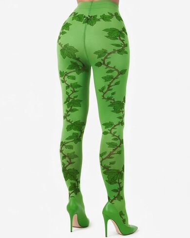 Jecery Women's Green Leaf Tights Female Villain Halloween Costume Accessories Poison Vine Leggings for Halloween(Green,L-xl) in Saudi Arabia