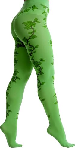 Jecery Women's Green Leaf Tights Female Villain Halloween Costume Accessories Poison Vine Leggings for Halloween(Green,L-xl) in Saudi Arabia