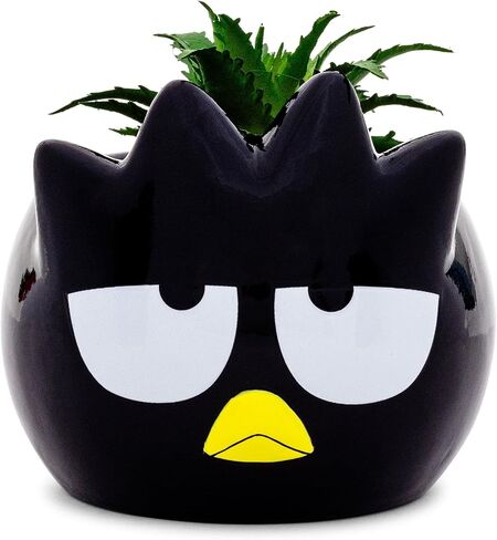 Sanrio Badtz-Maru 3-Inch Sculpted Ceramic Mini Planter with Artificial Succulent | Cute Flower Pot, Faux Indoor Plants in Saudi Arabia