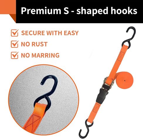 8 Pack Retractable Ratchet Straps 15 Ft - 880 lbs Load Cap with 1760 lbs Breaking Limit, Heavy Duty Auto Self Retracting Tie Down Straps for Truck, Cargo Trailer, Motorcycle, Rad & More in Saudi Arabia