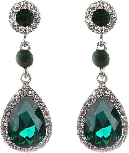 Vintage Crystal Teardrop Dangle Earrings for Women, Sparkly Bling Cubic Zircon Water Drop Dangling Statement Earrings Trendy Prom Pageant Ear Jewelry in Saudi Arabia