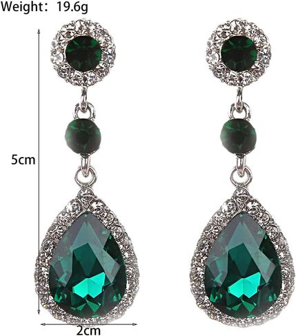 Vintage Crystal Teardrop Dangle Earrings for Women, Sparkly Bling Cubic Zircon Water Drop Dangling Statement Earrings Trendy Prom Pageant Ear Jewelry in Saudi Arabia