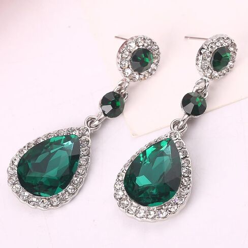 Vintage Crystal Teardrop Dangle Earrings for Women, Sparkly Bling Cubic Zircon Water Drop Dangling Statement Earrings Trendy Prom Pageant Ear Jewelry in Saudi Arabia