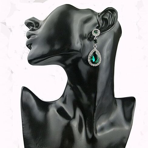 Vintage Crystal Teardrop Dangle Earrings for Women, Sparkly Bling Cubic Zircon Water Drop Dangling Statement Earrings Trendy Prom Pageant Ear Jewelry in Saudi Arabia