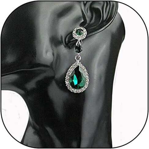 Vintage Crystal Teardrop Dangle Earrings for Women, Sparkly Bling Cubic Zircon Water Drop Dangling Statement Earrings Trendy Prom Pageant Ear Jewelry in Saudi Arabia