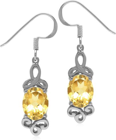 Silvershake 9x7mm Oval Shape 925 Sterling Silver Triquetra Celtic Knot Dangle Hook Earrings in Saudi Arabia