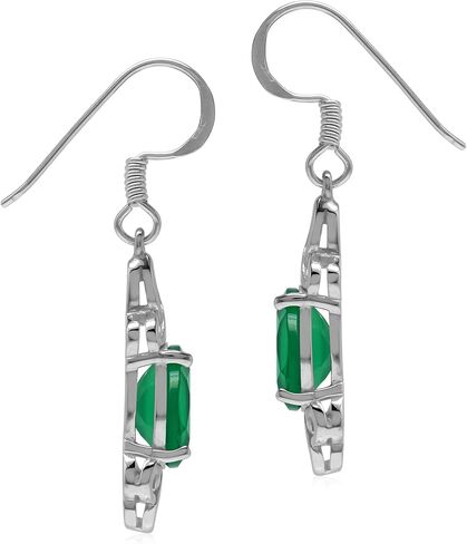 Silvershake 9x7mm Oval Shape 925 Sterling Silver Triquetra Celtic Knot Dangle Hook Earrings in Saudi Arabia