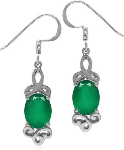 Silvershake 9x7mm Oval Shape 925 Sterling Silver Triquetra Celtic Knot Dangle Hook Earrings in Saudi Arabia