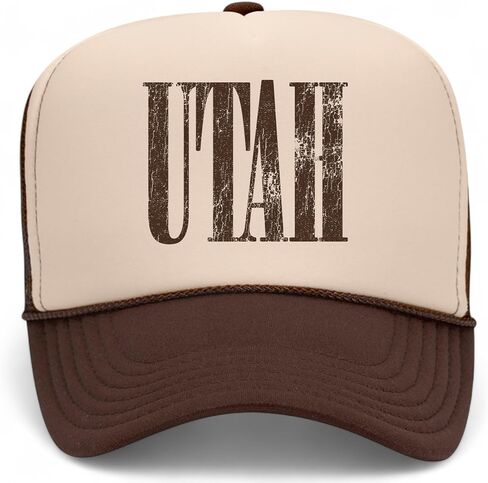 Utah Cracked Vintage Trucker Hat | UT | Premium Adjustable Snapback Baseball Hat for Men & Women in Saudi Arabia