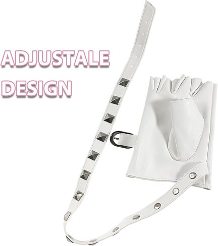 Punk Gloves Gothic Gloves Faux Leather Halloween Rivet Glove Emo Y2k Glovee Sence Accessory Motorcycle Glove in Kuwait