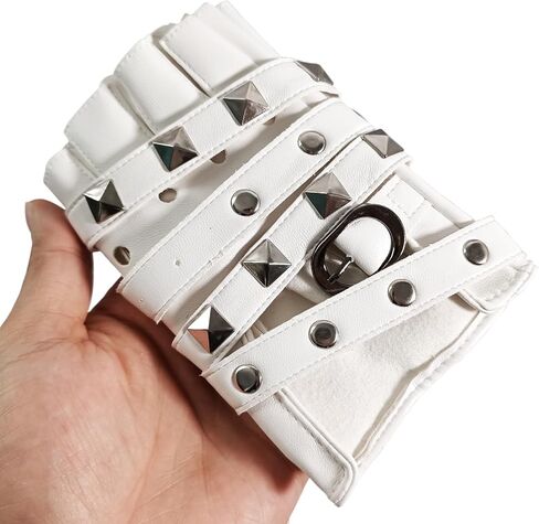Punk Gloves Gothic Gloves Faux Leather Halloween Rivet Glove Emo Y2k Glovee Sence Accessory Motorcycle Glove in Kuwait