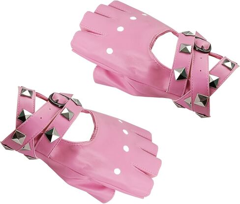 Punk Gloves Gothic Gloves Faux Leather Halloween Rivet Glove Emo Y2k Glovee Sence Accessory Motorcycle Glove in Kuwait