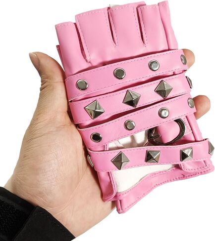 Punk Gloves Gothic Gloves Faux Leather Halloween Rivet Glove Emo Y2k Glovee Sence Accessory Motorcycle Glove in Kuwait