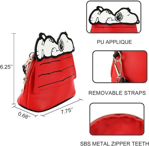 Bioworld Peanuts Snoopy House Red 7.75" Dome Crossbody Bag in Saudi Arabia