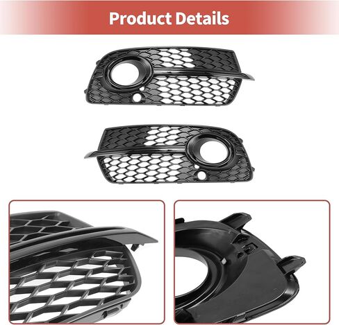 ACROPIX Fog Light Grill Front Lower Bumper Fog Light Cover Inserts for Audi Q5 S-Line 2013-2017 No.8R0807681S/8R0807682N Durable Front Left Right in Saudi Arabia
